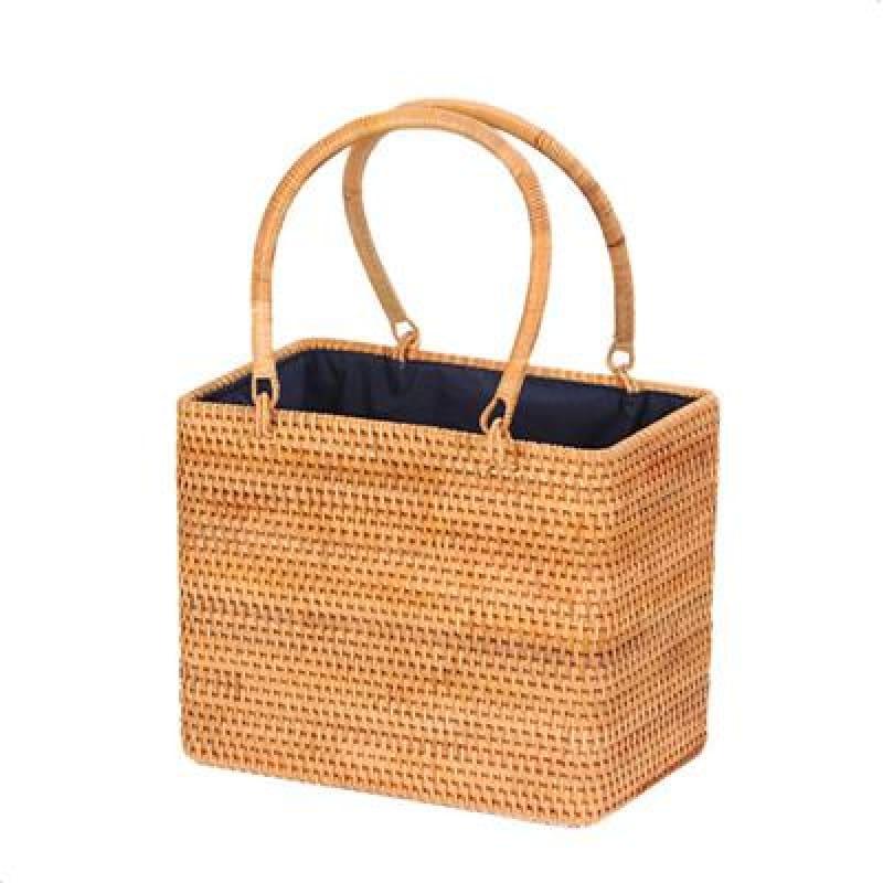 Hand-Woven Rattan Bag Embroidery Shoulder Crossbody Bags - Big T bag - HandBag