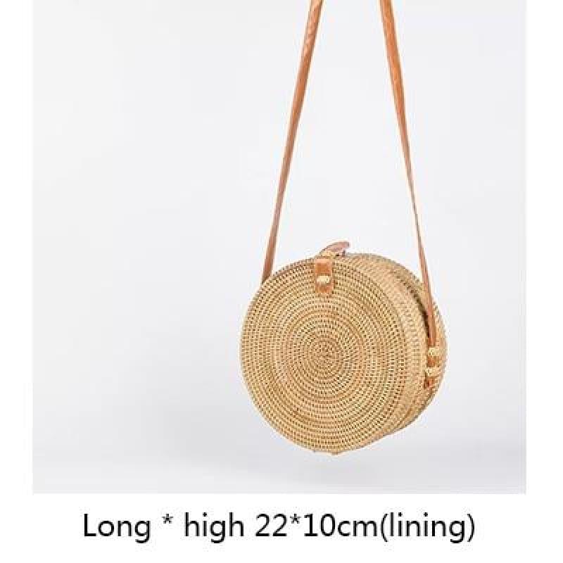 Hand-Woven Rattan Bag Embroidery Shoulder Crossbody Bags - buckle bag - HandBag