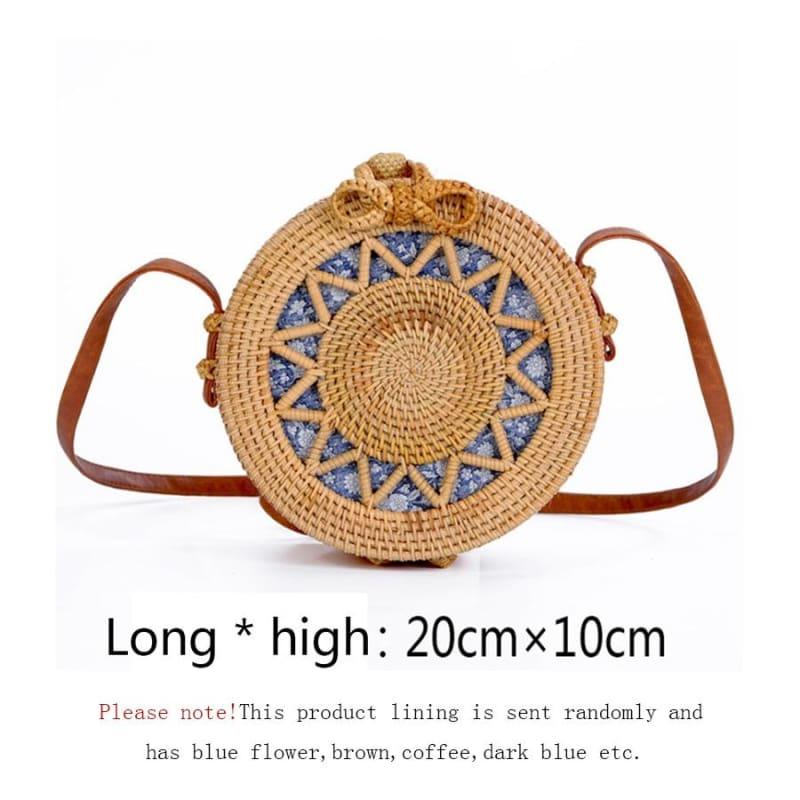 Hand-Woven Rattan Bag Embroidery Shoulder Crossbody Bags - HandBag