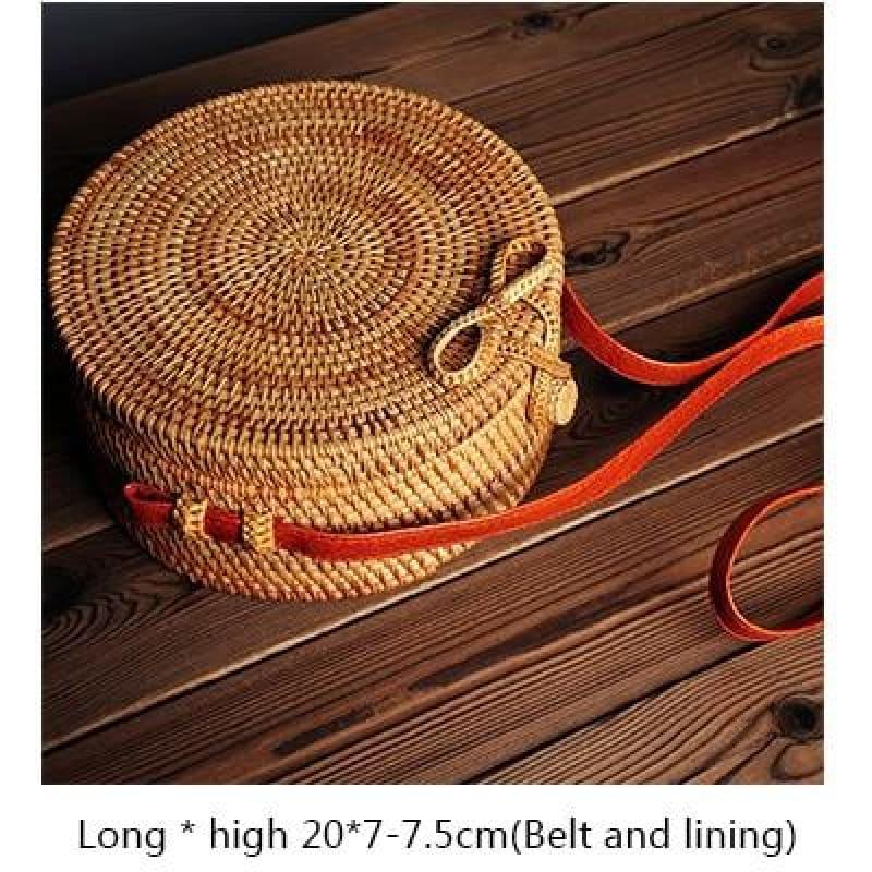 Hand-Woven Rattan Bag Embroidery Shoulder Crossbody Bags - pattern - HandBag