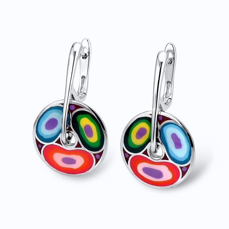 HANDMADE Colorful Enamel Jewelry Set Earrings Pendant Jewelry Set - jewelry set