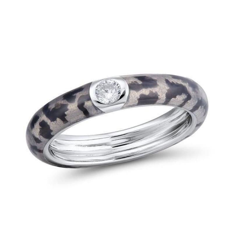 Handmade Enamel Colorful Enamel Rings Eternity Ring 925 Sterling Silver Ring - 6 / Grey Color