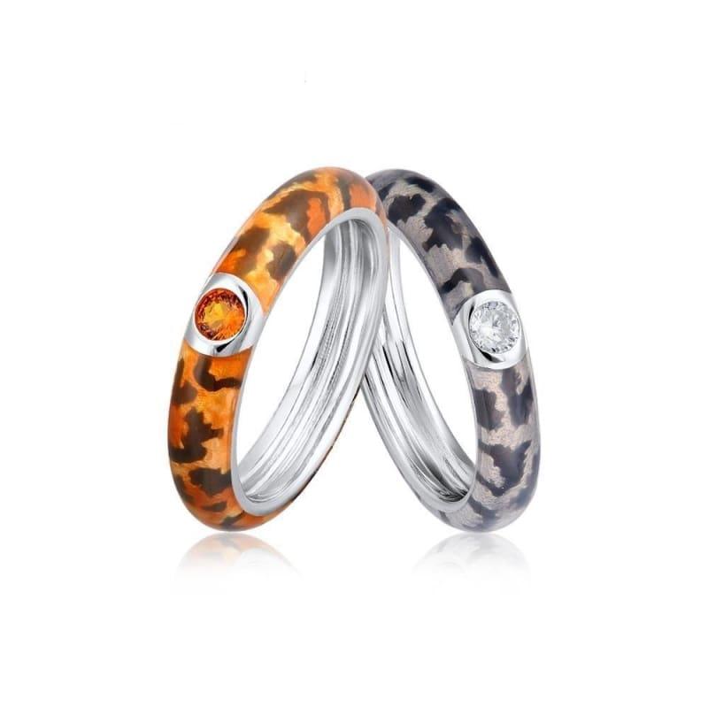 Handmade Enamel Colorful Enamel Rings Eternity Ring 925 Sterling Silver Ring