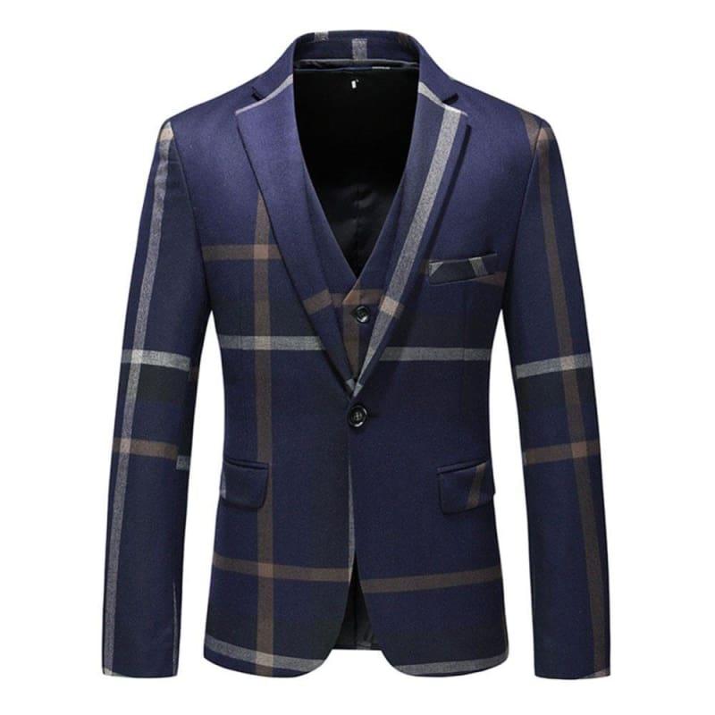 High Quality Dark Blue Grey Blazer Casual Business Jacket - Mens jackets