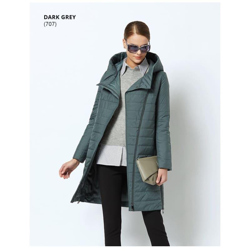 High-quality Thin Cotton Padded Womens Warm Parka Coat - 707 Dark Grey / 4XL - Coats