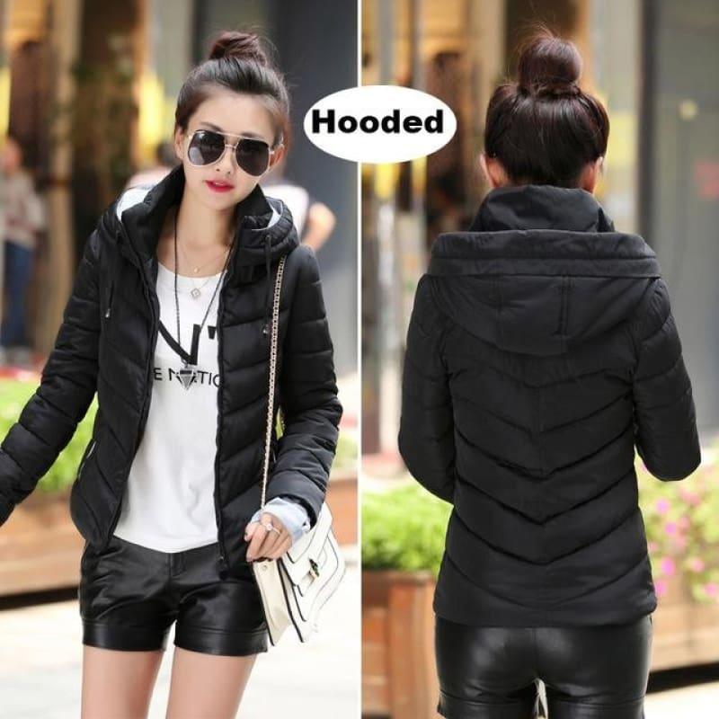 Hooded Winter Women Hooded Cotton Padded Coat - TeresaCollections