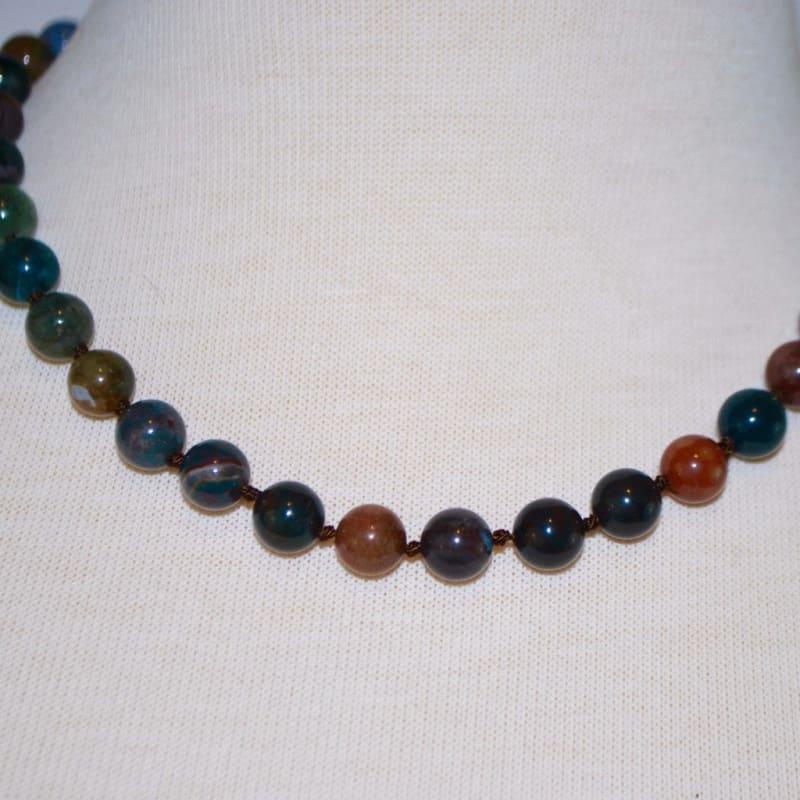 Indian Agate Multicolor Beaded Necklace - Handmade