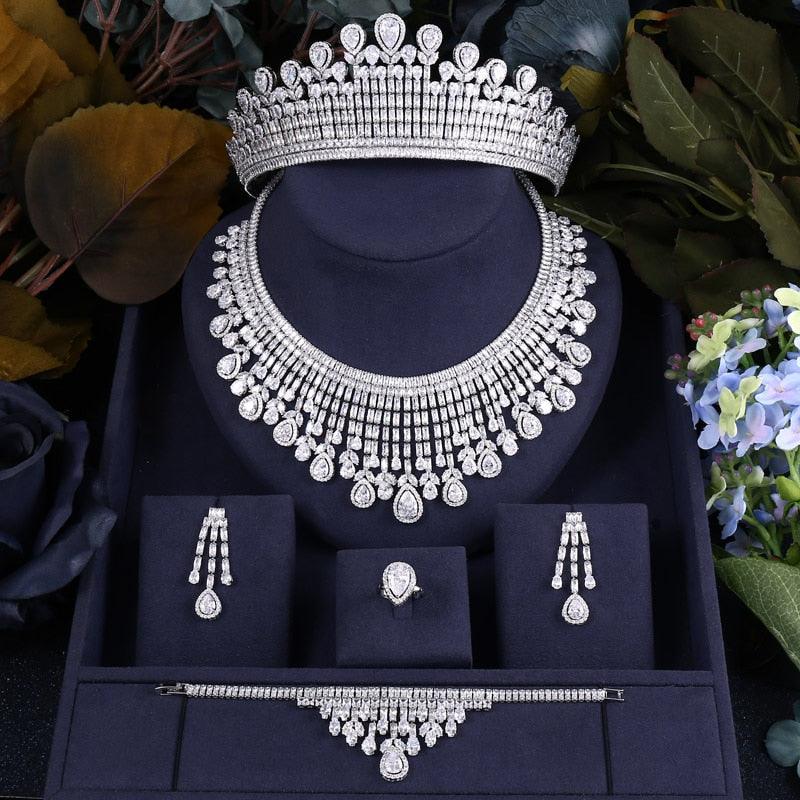 Almond Cubic Zirconia Necklace and Earring Set | David's Bridal