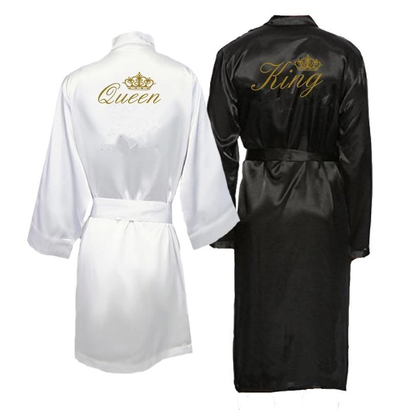 King and Queen Bath Robes Couple Kimono Pajamas Mr. Mrs. Robes - TeresaCollections