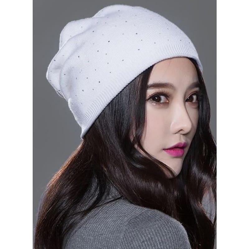 Knitted Wool Beanies Casual Outdoor Ski Hats - Hats