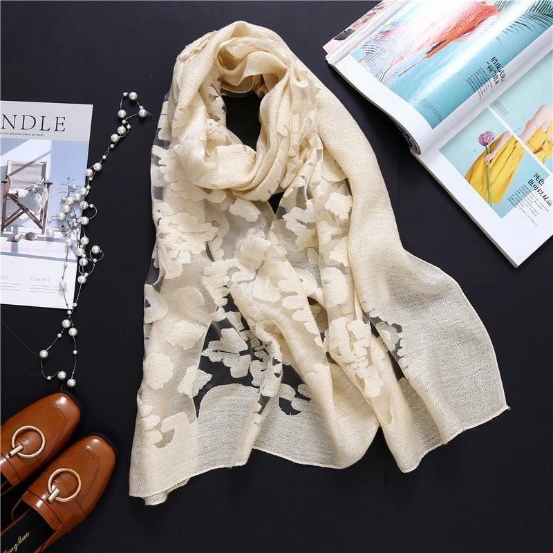 Lace Silk Wrap Scarf - TeresaCollections