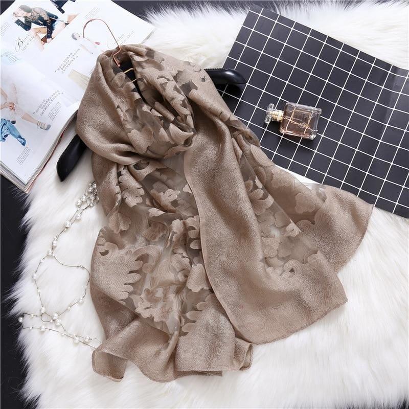 Lace Silk Wrap Scarf - TeresaCollections