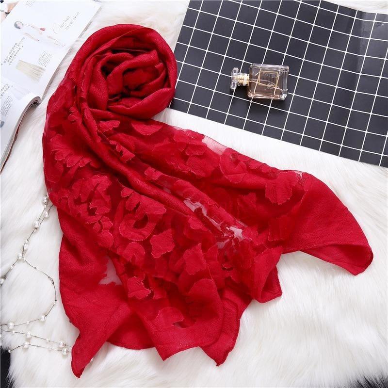 Lace Silk Wrap Scarf - TeresaCollections