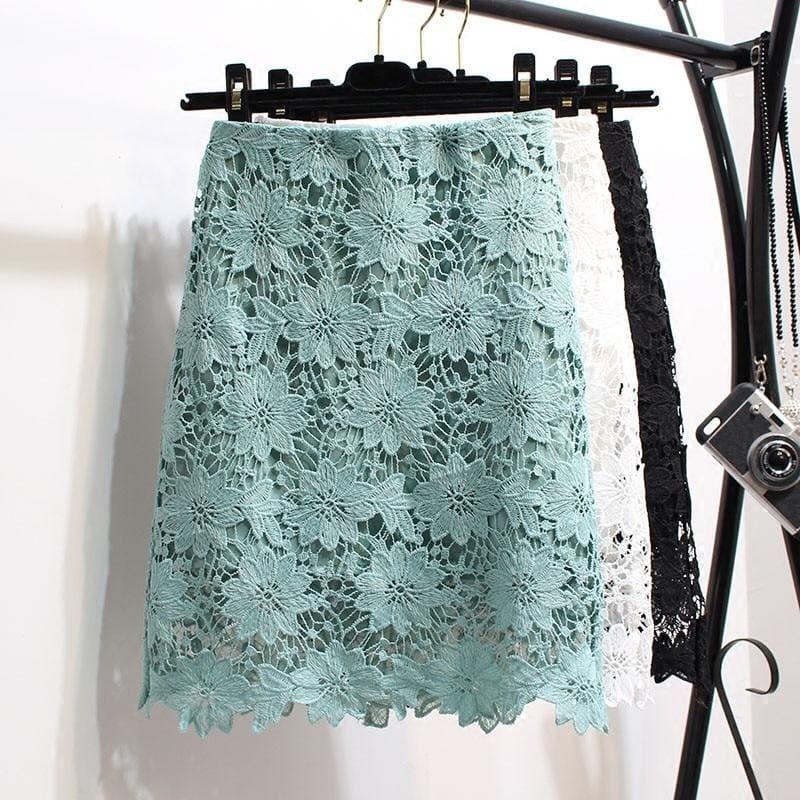 Lace Summer High Waist Mini Skirt - skirts