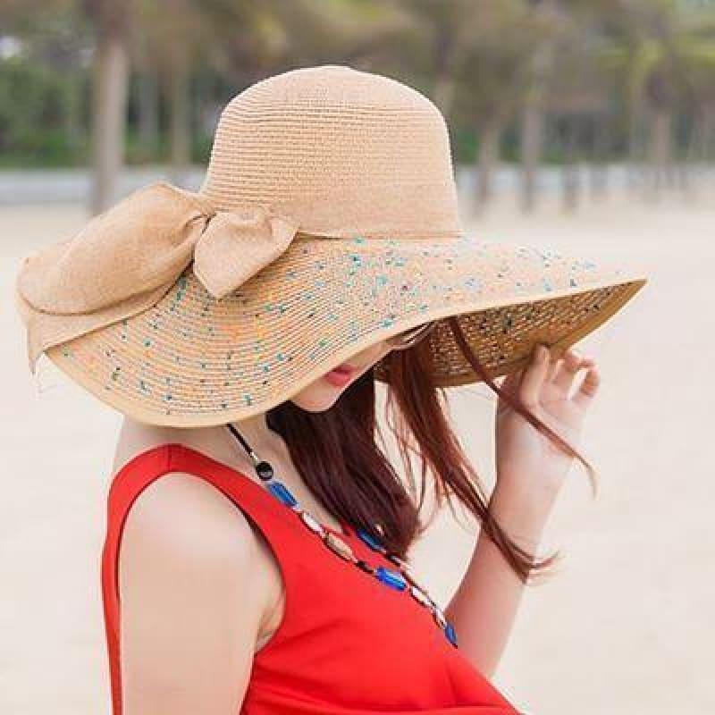 Large Brim Floppy Foldable Summer Beach Hat - TeresaCollections