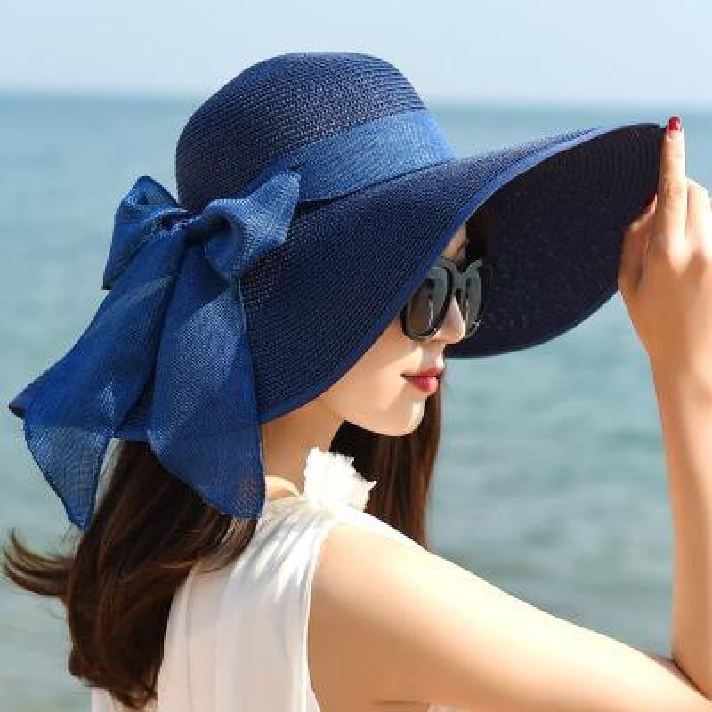 Large Brim Floppy Foldable Summer Beach Hat - TeresaCollections