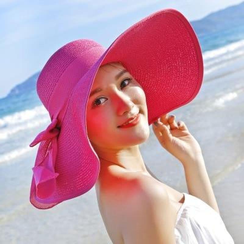 Large Brim Floppy Foldable Summer Beach Hat - TeresaCollections