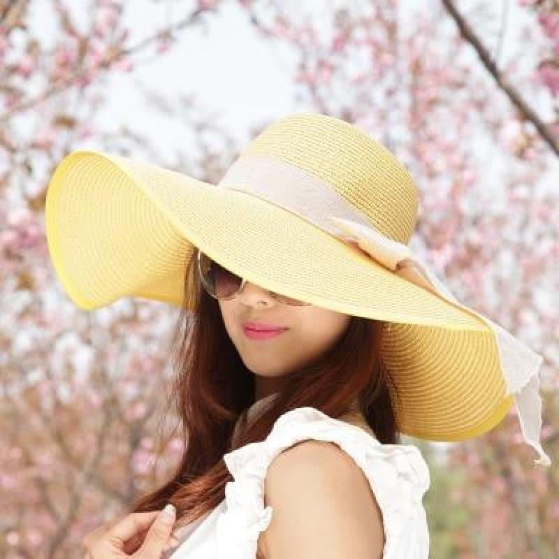 Large Brim Floppy Foldable Summer Beach Hat - TeresaCollections