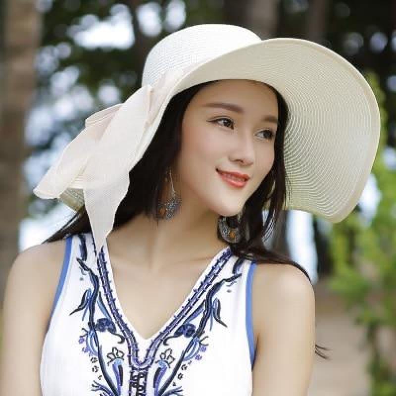 Large Brim Floppy Foldable Summer Beach Hat - TeresaCollections