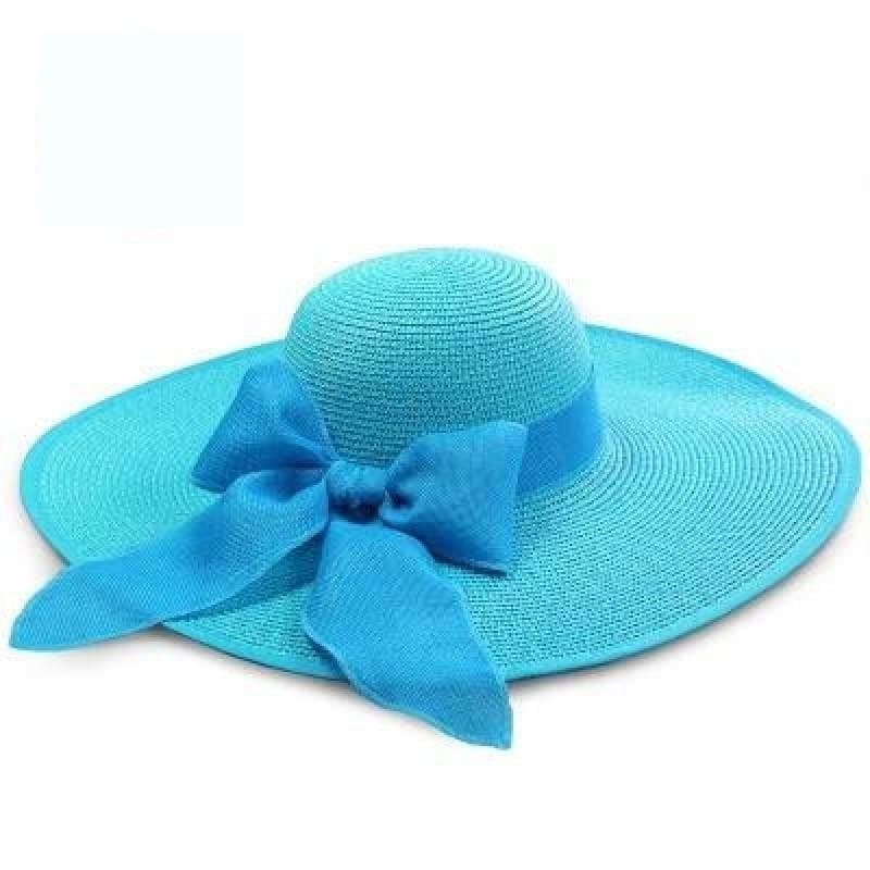 Large Brim Floppy Foldable Summer Beach Hat - 18 - hats