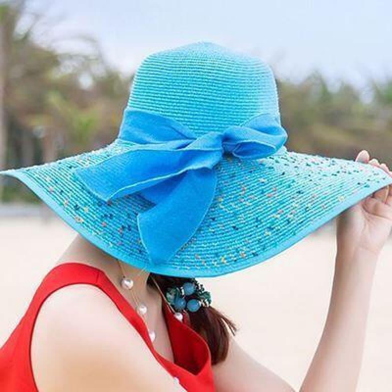 Large Brim Floppy Foldable Summer Beach Hat - TeresaCollections