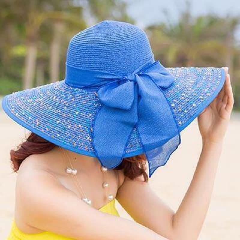 Large Brim Floppy Foldable Summer Beach Hat - TeresaCollections