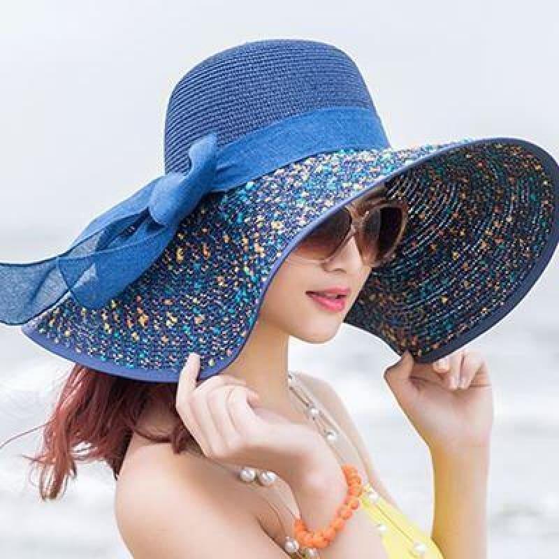 Large Brim Floppy Foldable Summer Beach Hat - TeresaCollections