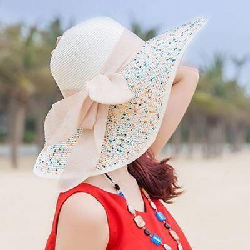 Large Brim Floppy Foldable Summer Beach Hat - TeresaCollections