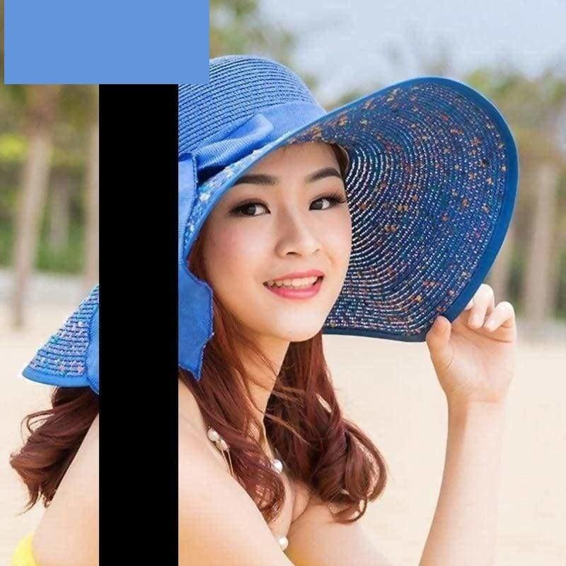 Large Brim Floppy Foldable Summer Beach Hat - hats