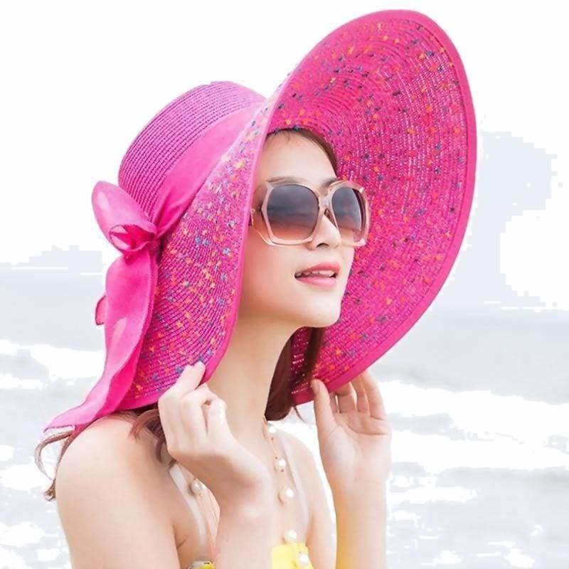 Large Brim Floppy Foldable Summer Beach Hat - hats