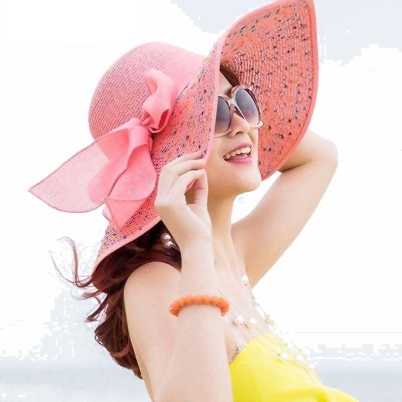 Large Brim Floppy Foldable Summer Beach Hat - hats