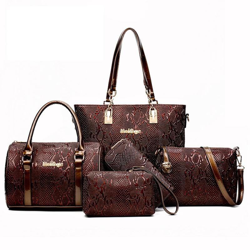 Leather Handbag High Quality Six-Piece Set Bag - TeresaCollections