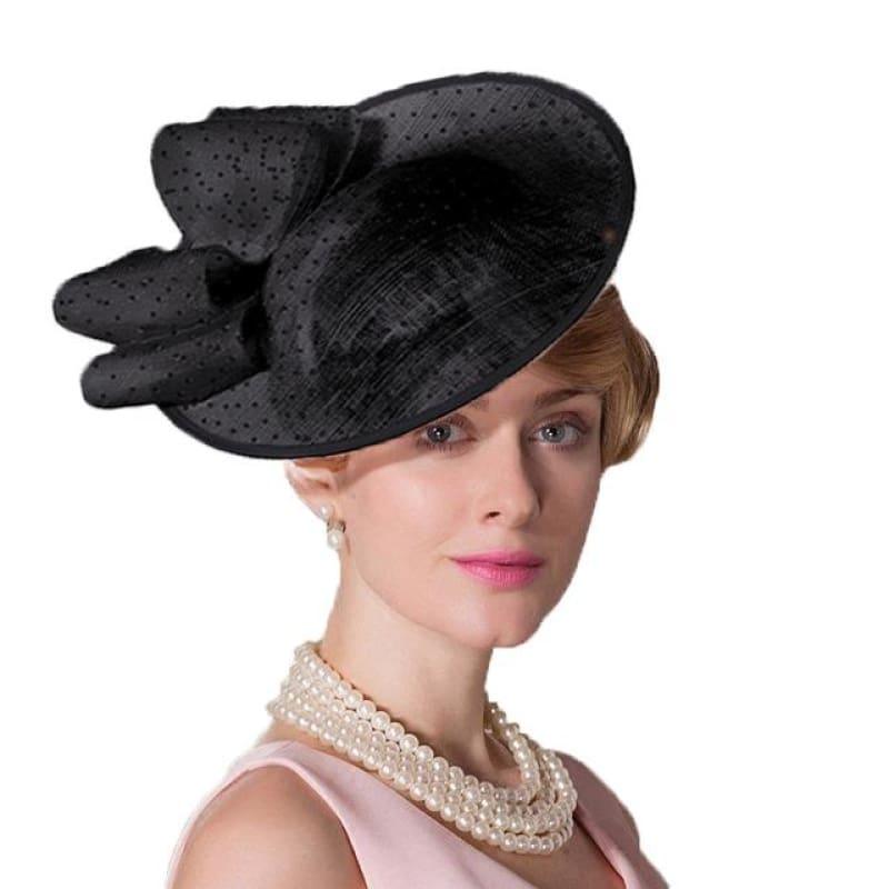 Linen Pillbox Fascinators Hat Derby Dress Summer Cocktail Fedoras - Black - Hats