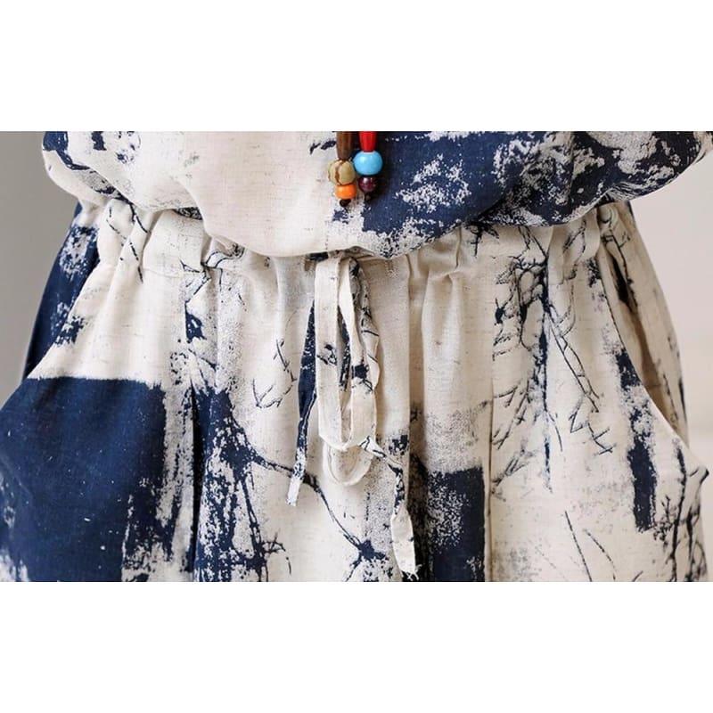 Linen Summer Sleeveless Casual A-Line Adjust Waist Vintage Dress Cotton Linen Midi Dress - TeresaCollections