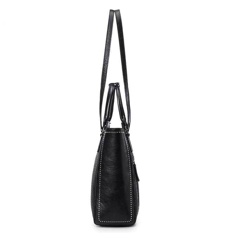 Long Top Handles Strap Handbag Tote - TeresaCollections