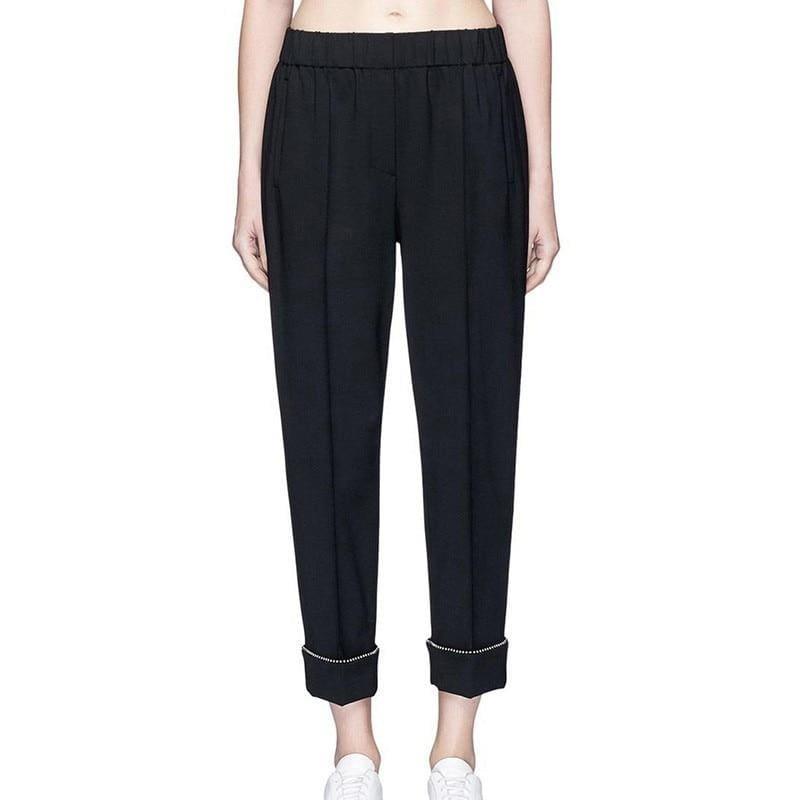 Loose High Waist Ankle Length Trousers - Pants