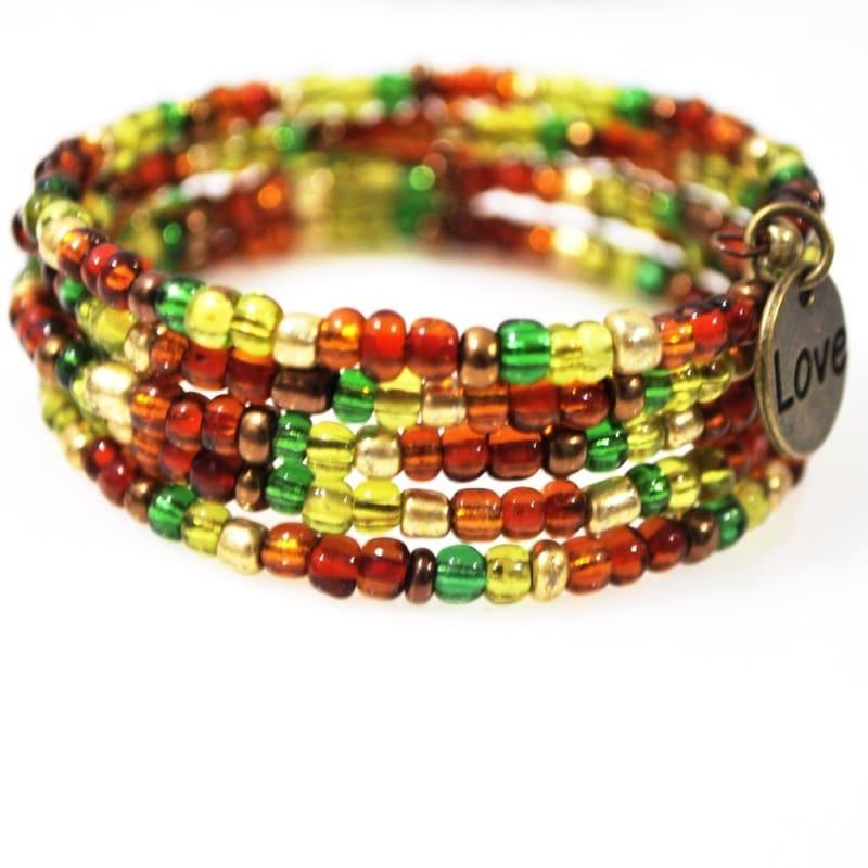 Love Charm Bright Colored Wrap Around Bracelets - Handmade