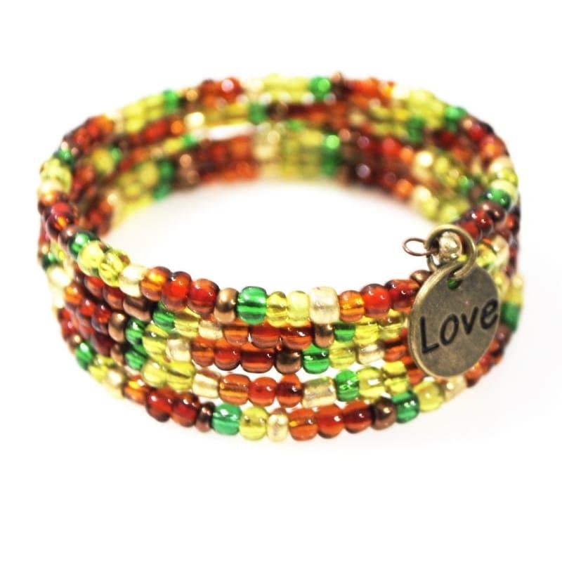 Love Charm Bright Colored Wrap Around Bracelets - Handmade