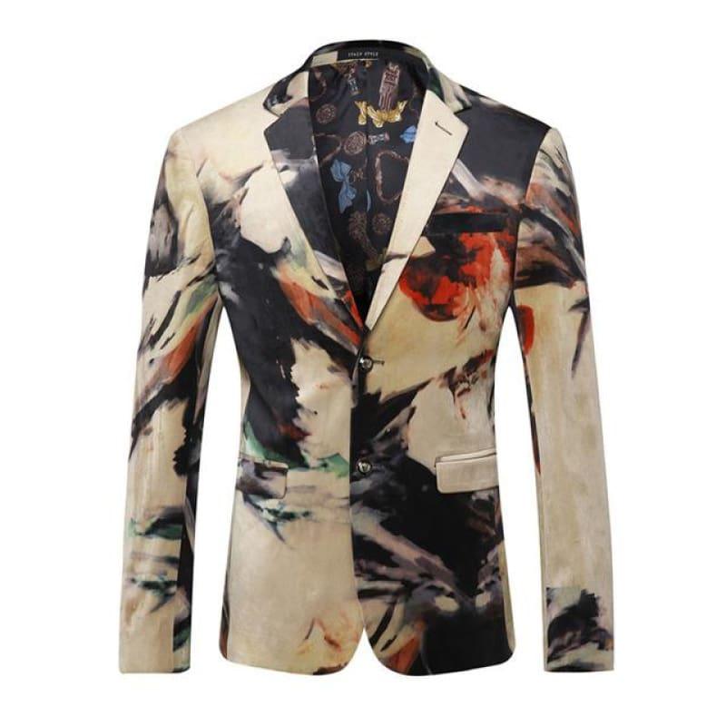 Luxury Designer Colorful Italian Stylish Blazer Jacket - Colorful / L - Mens Jackets