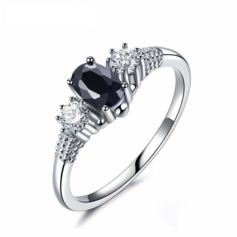 Luxury Natural Blue Sapphire Princess Cut Genuine 925 Sterling Silver Ring - 5 / RUJ060S-1 - Ring