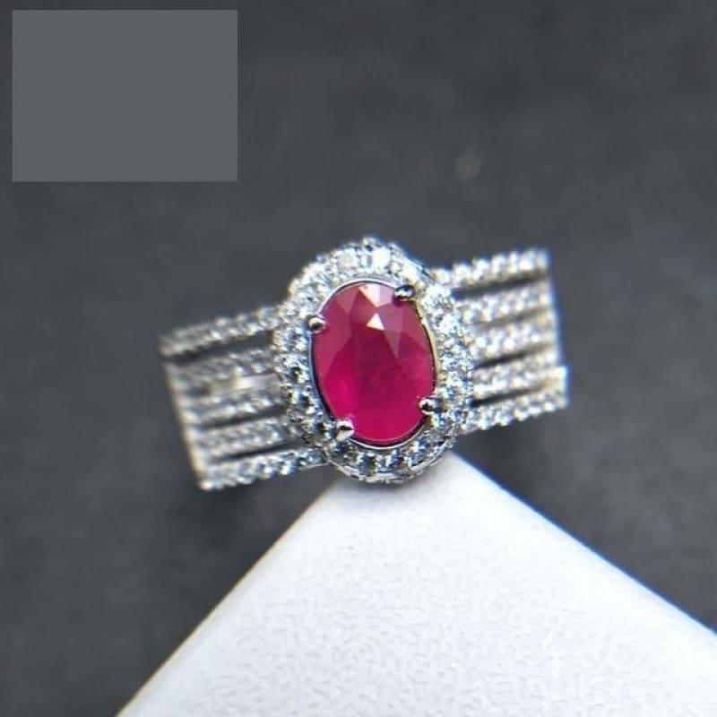 Luxury Trendy Ruby gemstone 925 Sterling Silver Ring - 5 / ruby - rings