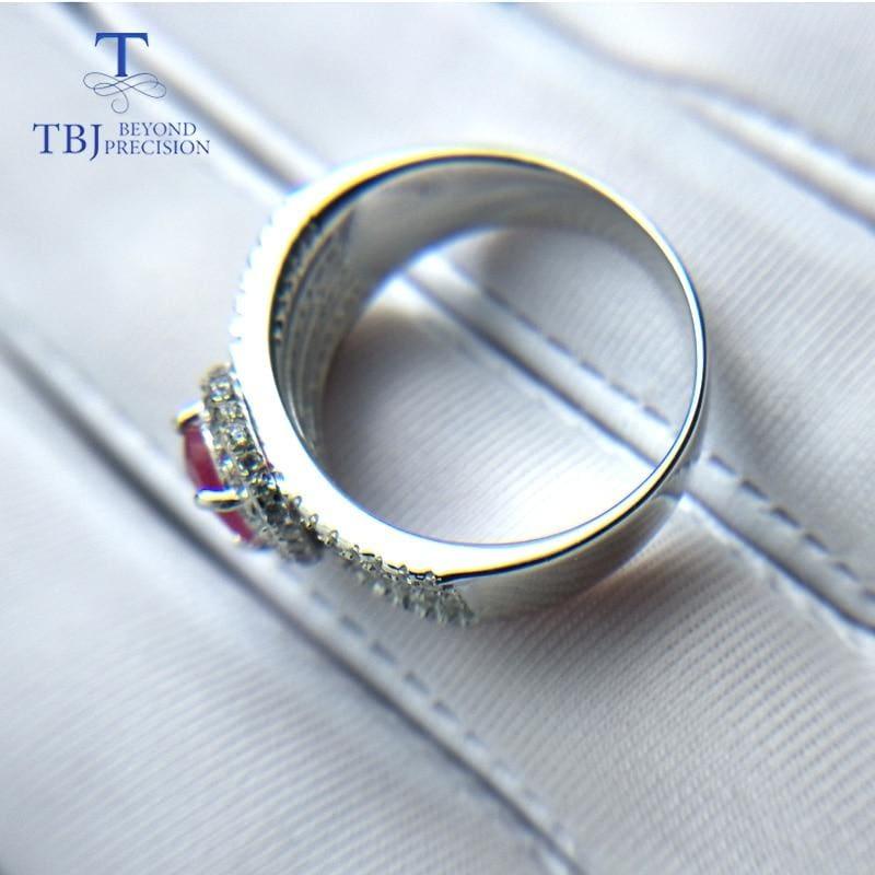 Luxury Trendy Ruby gemstone 925 Sterling Silver Ring - rings
