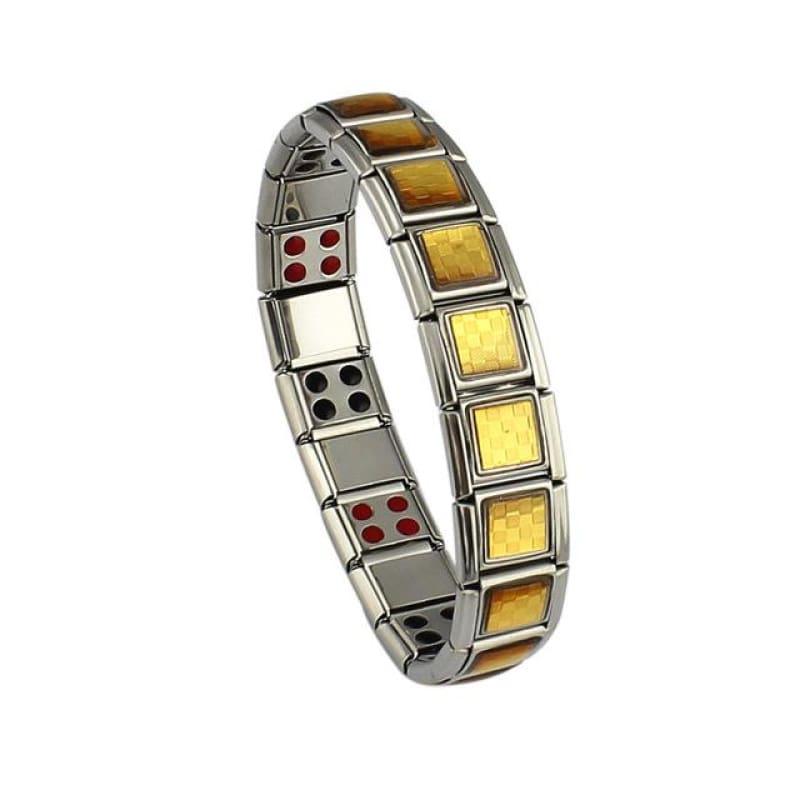 Magnetic Silver / Gold Mens Bracelets - 5 / 8 inches - Men