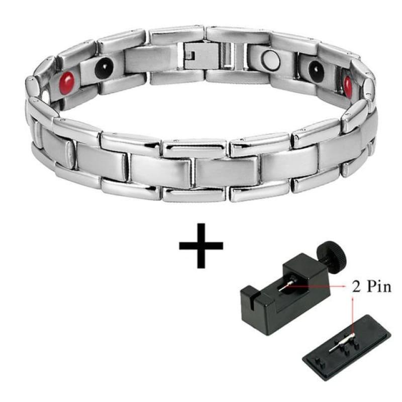 Magnetic Stainless Steel Mens Bracelets - 10241 and Tool - Men