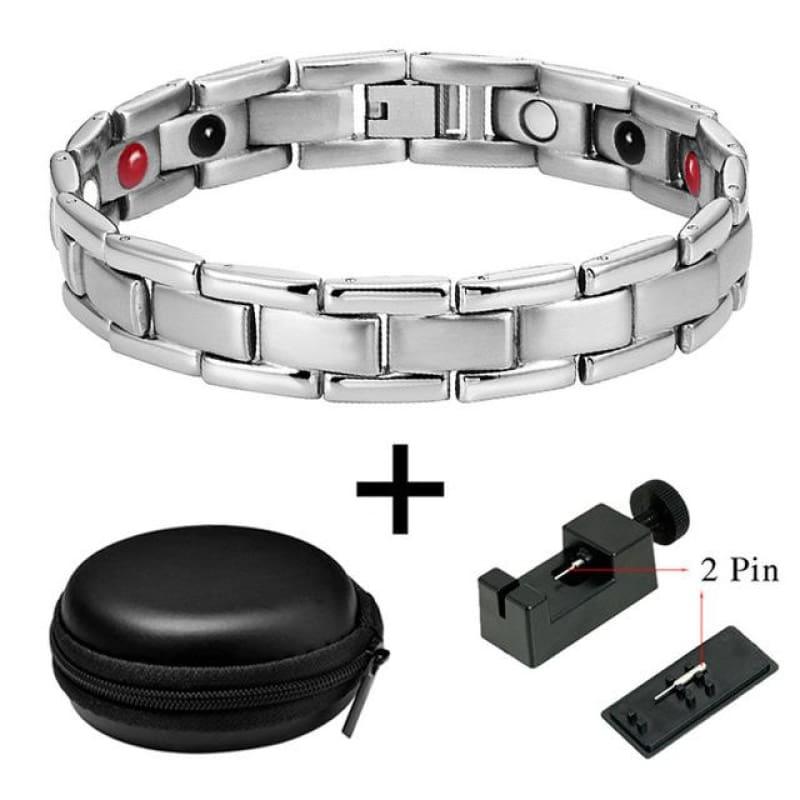 Magnetic Stainless Steel Mens Bracelets - 10241 Set - Men