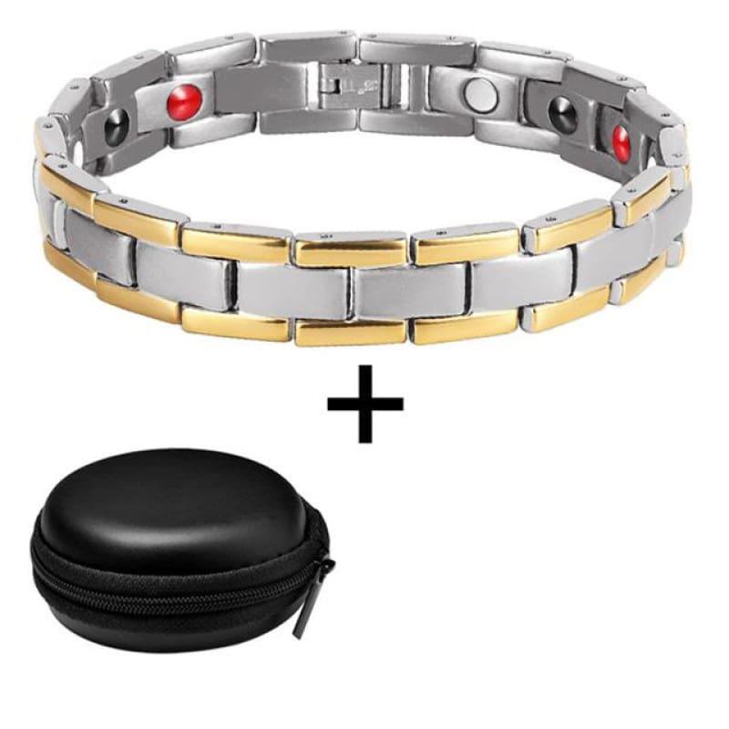 Magnetic Stainless Steel Mens Bracelets - 10242 And Box - Men