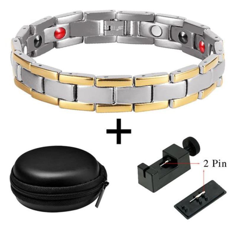Magnetic Stainless Steel Mens Bracelets - 10242 Set - Men