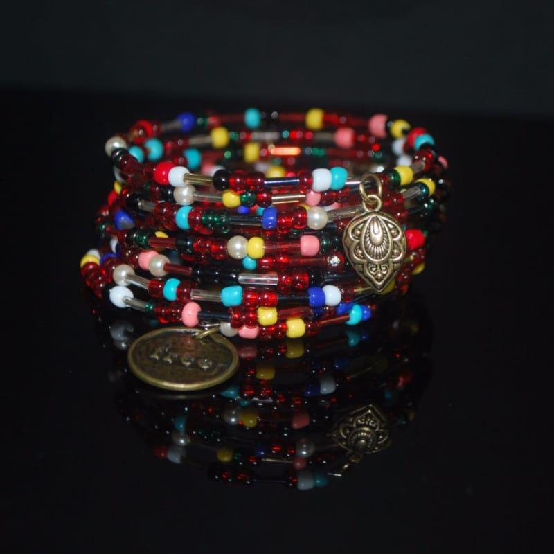 Mixed Colors Seed Bead Memory Wire bracelets - Handmade