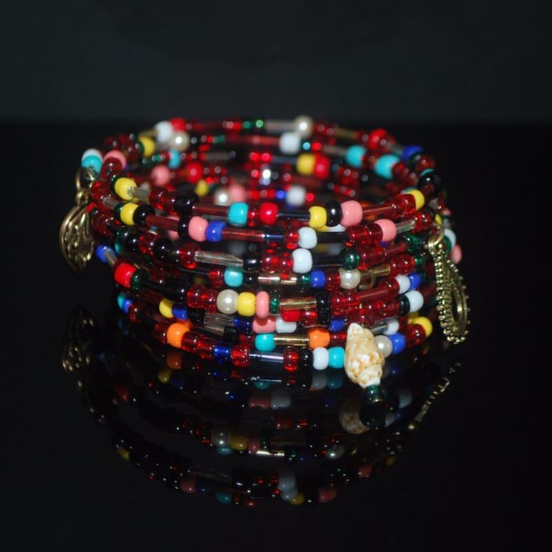 Mixed Colors Seed Bead Memory Wire bracelets - Handmade