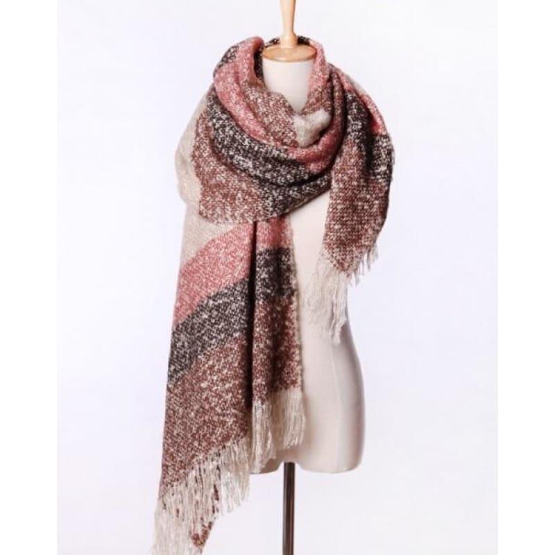 Mohair Warm Fashion Scarf - Coffee - Scarf